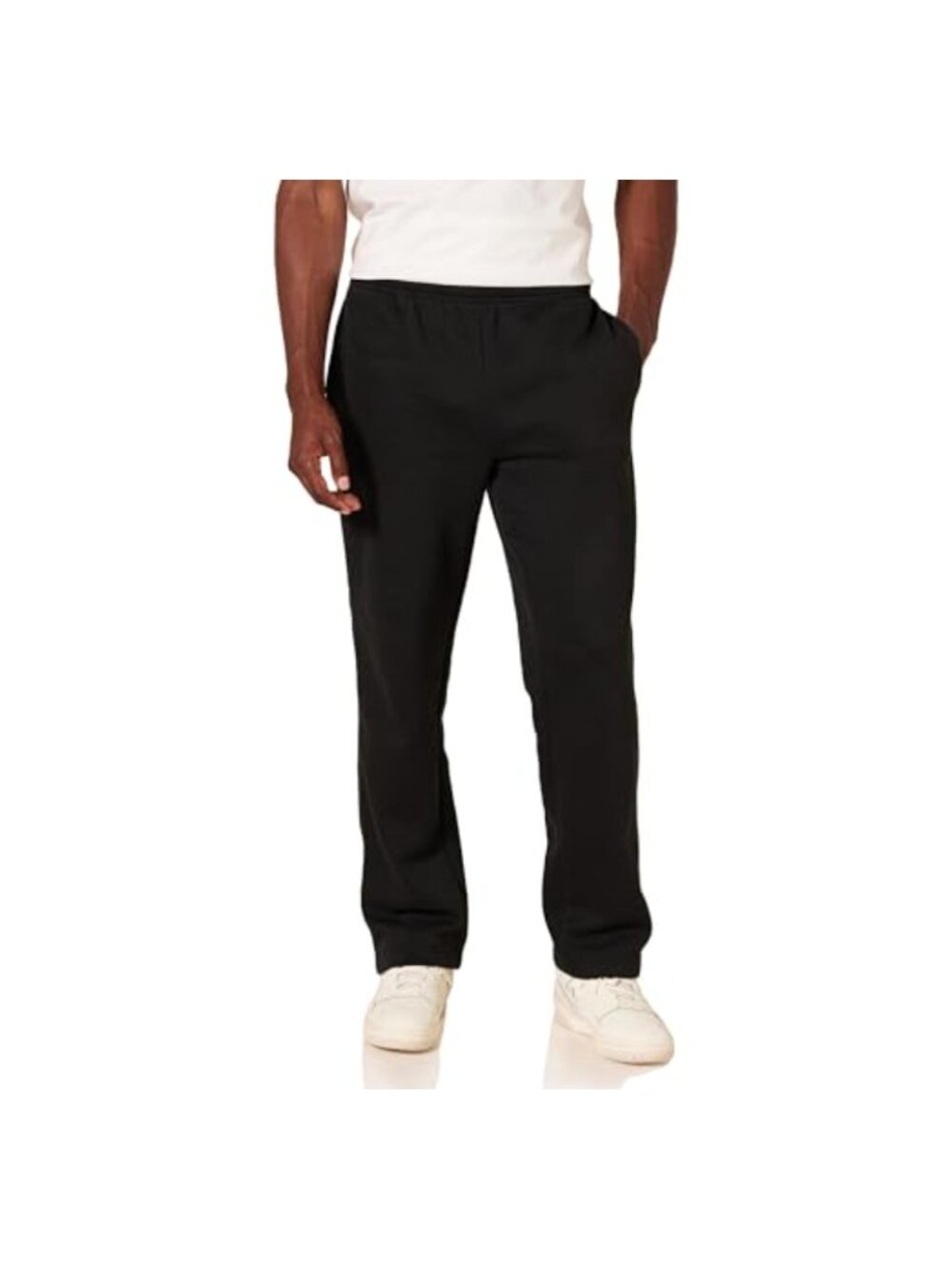 Mens Fleece Sweatpants Relaxed Straight Leg Drawstring Waist Lounge Pants